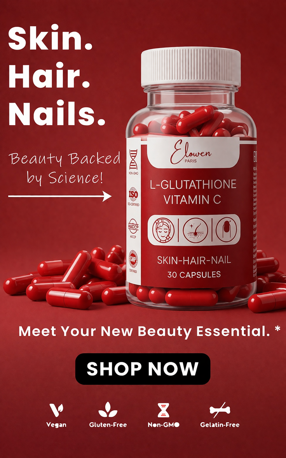 Elowen Paris L-Glutathione & Vitamin C - 1 Month Supply